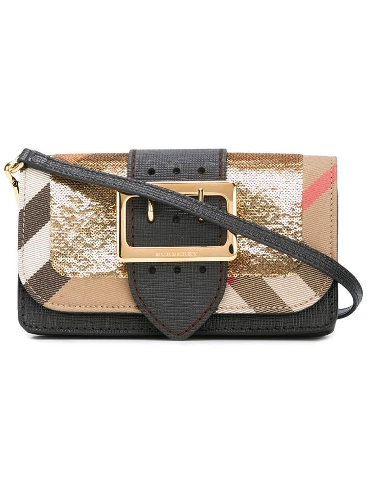 Burberry House Check Shoulder Bag, Women's, Black