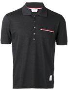 Thom Browne Short Sleeve Polo Shirt In Dark Grey Pique