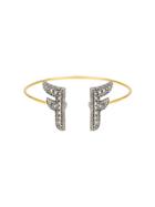 Fendi Crystal Embellished Bracelet - F179a-burattato Gold +vint