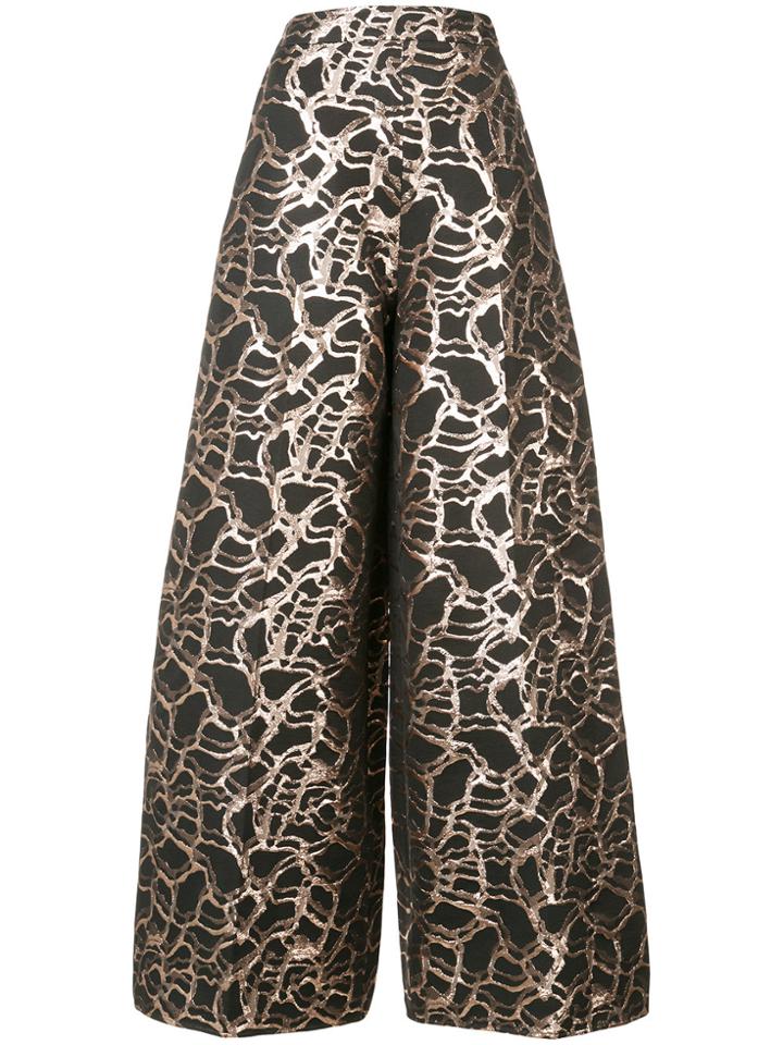 Christian Siriano Jacquard Palazzo Pants - Black