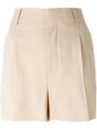 Chloé Classic Shorts, Women's, Size: 40, Nude/neutrals, Acetate/viscose/silk