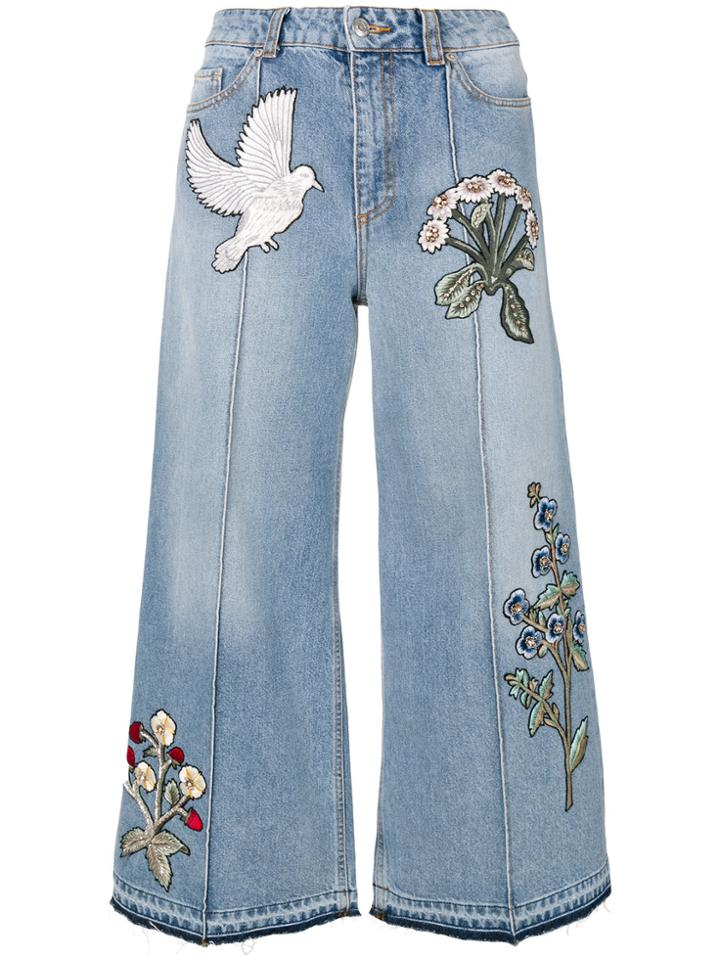 Alexander Mcqueen Embroidered Jeans - Blue