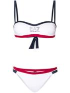 Ea7 Emporio Armani Contrast Trim Bikini - White