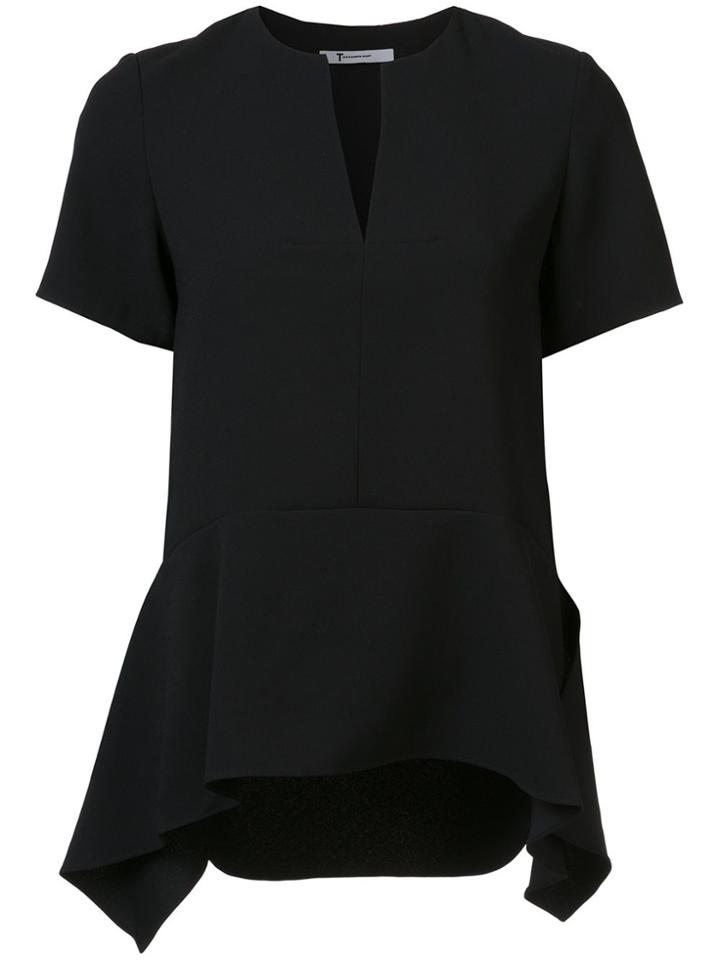 T By Alexander Wang Draped Hem Top - Black