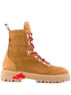Off-white Lace-up Hiking Boots - Brown