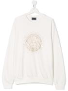 Young Versace Embellished Medusa Sweatshirt - White
