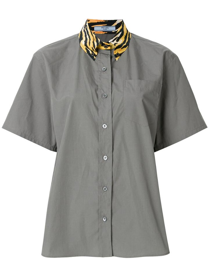 Prada Tiger Collar Shirt - Grey