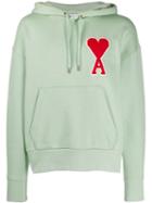 Ami Alexandre Mattiussi Hoodie With Big Ami Coeur Patch - Green
