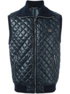 Dolce & Gabbana Quilted Gilet, Men's, Size: 48, Blue, Polyamide/zamac/polyester