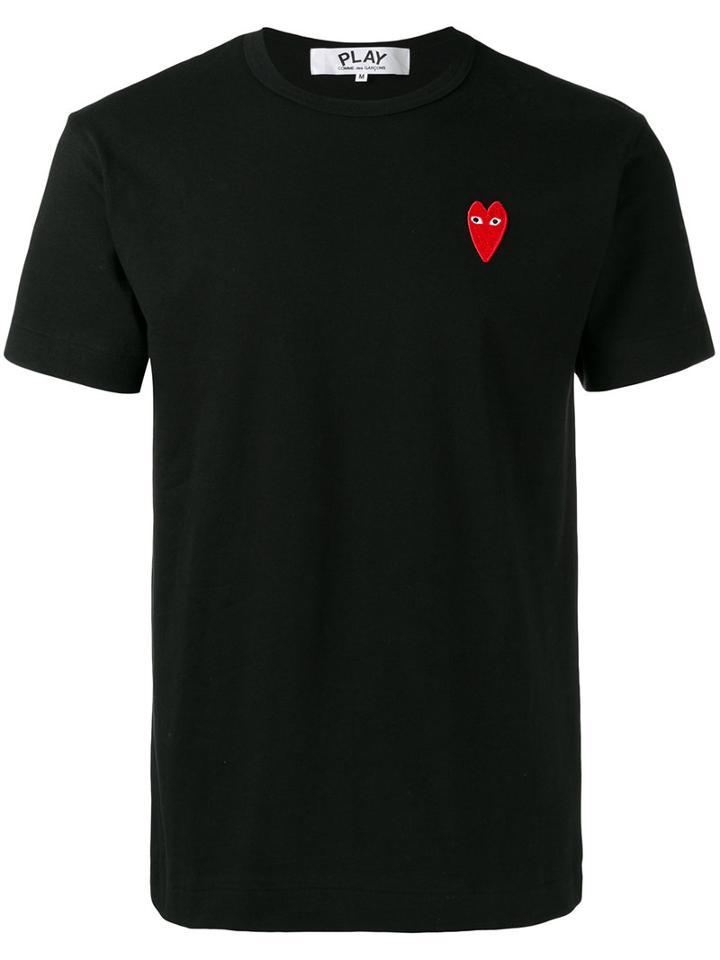 Comme Des Garçons Play Heart Logo Patch T-shirt, Men's, Size: Medium, Black, Cotton