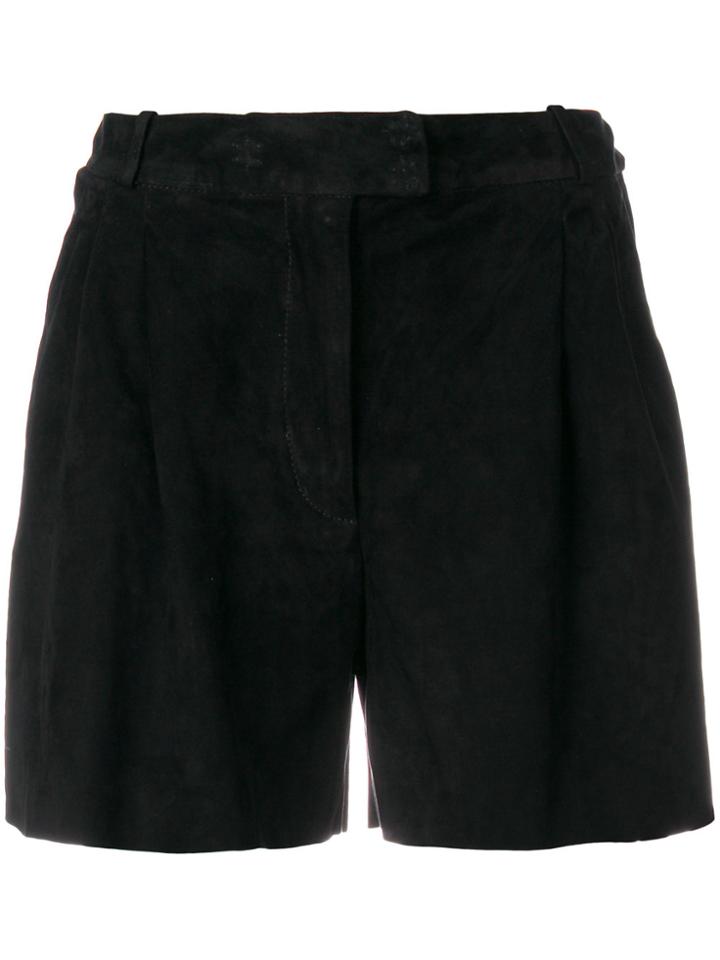 Salvatore Santoro Suede Shorts - Black
