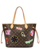 Louis Vuitton Pre-owned Patches Neverfull Mm Shoulder Tote Bag - Brown