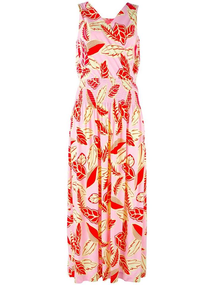 Boutique Moschino Floral Print Maxi Dress, Women's, Size: 42, Pink, Rayon