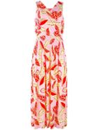 Boutique Moschino Floral Print Maxi Dress, Women's, Size: 42, Pink, Rayon