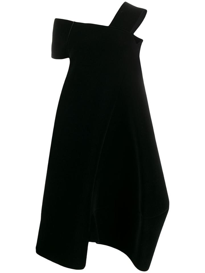 Stefano Mortari Asymmetric Midi Dress - Black