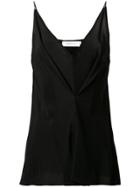 Victoria Beckham Deep V-neck Top - Black