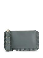 Red Valentino Red(v) Rock Ruffles Clutch - Grey