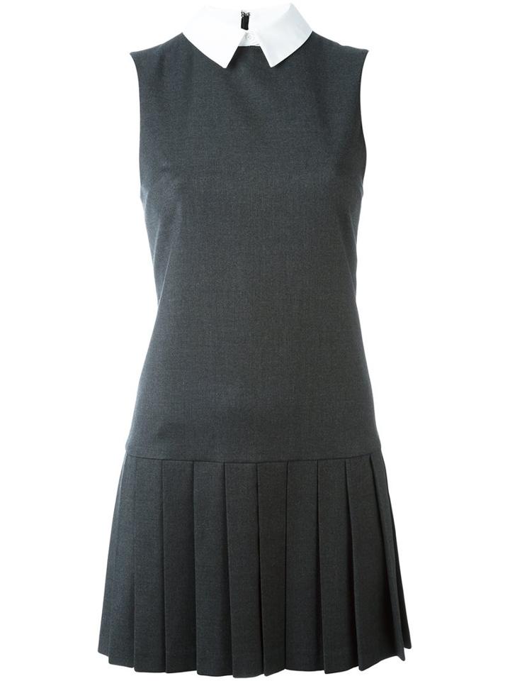 Alice+olivia Contrast Collar Pleated Dress