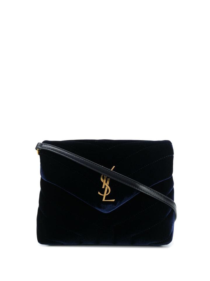 Saint Laurent Loulou Velvet Shoulder Bag - Black