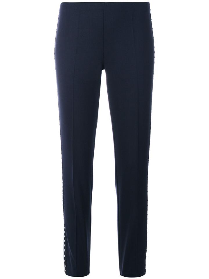 P.a.r.o.s.h. - Studded Pants - Women - Spandex/elastane/virgin Wool - L, Blue, Spandex/elastane/virgin Wool