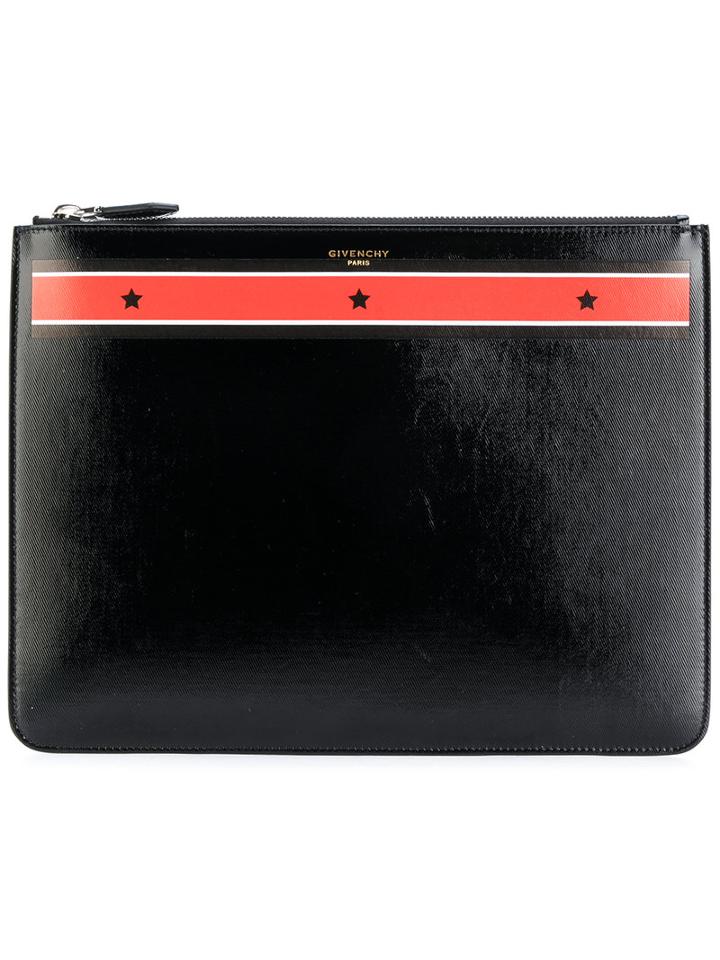Givenchy - Stars And Stripes Print Pouch - Men - Cotton/polyester/polyurethane - One Size, Black, Cotton/polyester/polyurethane