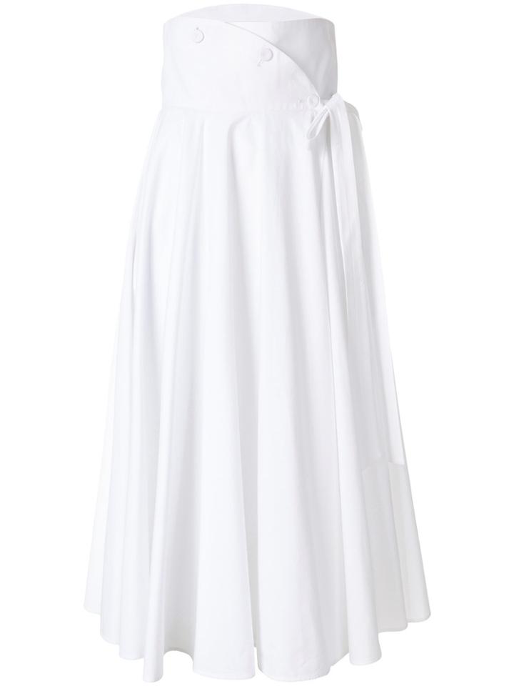 Sara Battaglia Belted Full Skirt - White