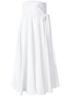 Sara Battaglia Belted Full Skirt - White