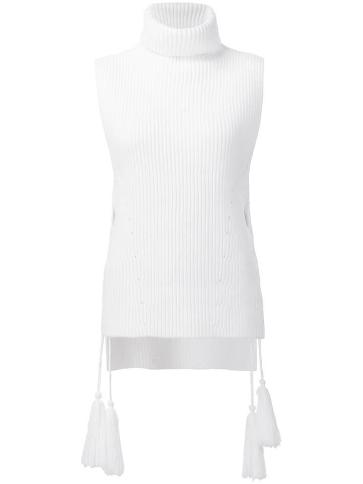 Kobi Halperin Sleeveless Tassel Jumper, Women's, Size: Large, White, Merino