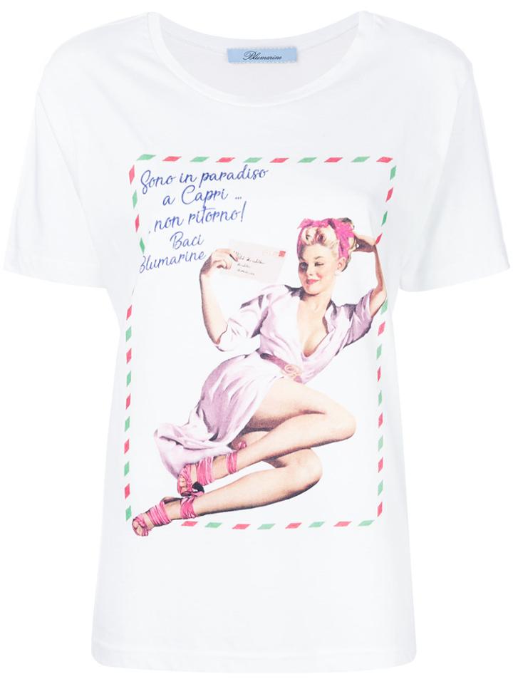 Blumarine Pin Up T-shirt - White
