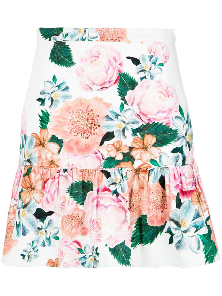 Isolda Floral Print Skirt - Pink & Purple