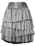 Christian Pellizzari Metallic Ruffled Skirt