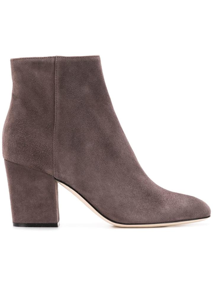 Sergio Rossi Block Heel Ankle Boots - Grey