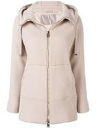 Herno Hooded Long Jacket - Neutrals