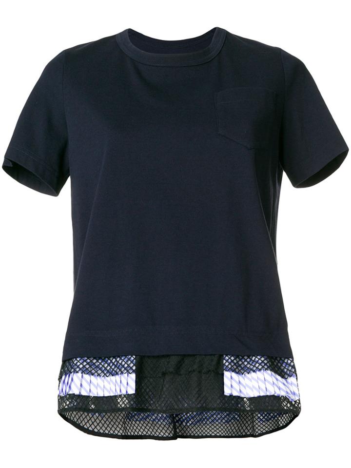 Sacai Pleated Hem T-shirt - Blue