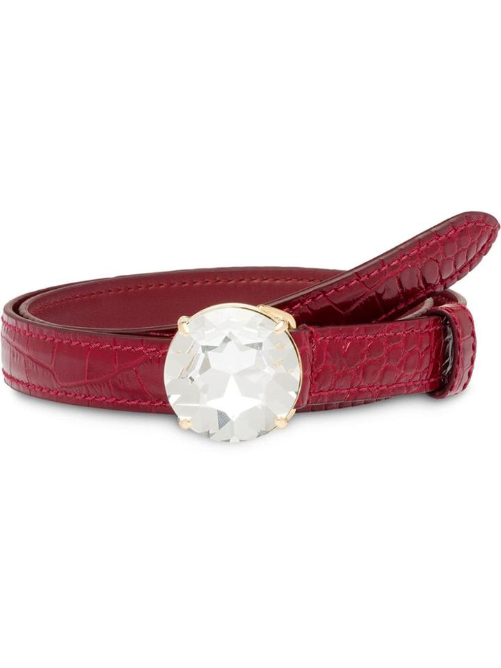 Miu Miu Embellished Buckle Belt - Red
