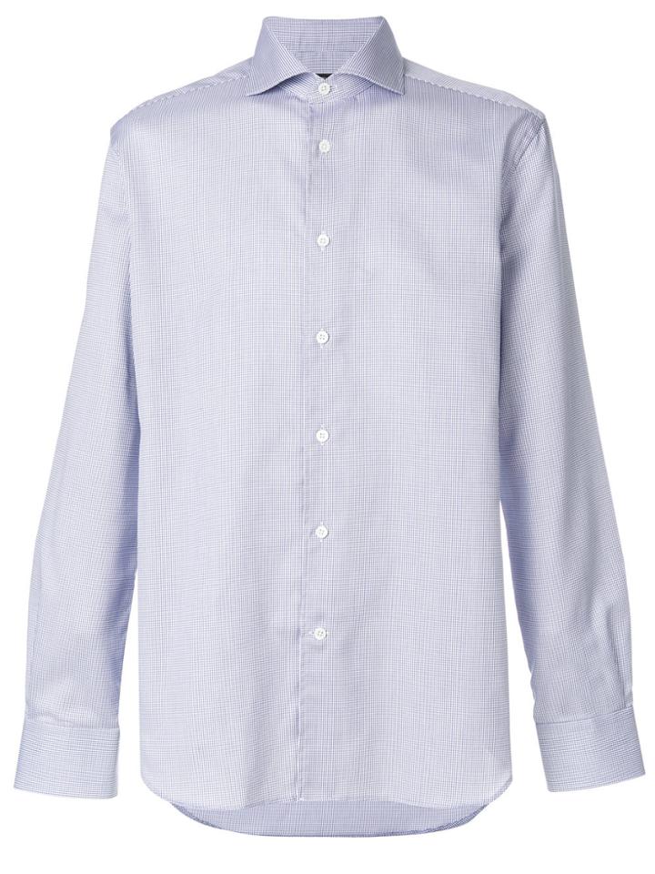 Corneliani Fine Check Shirt - Blue