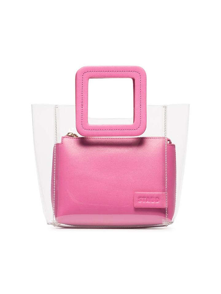 Staud Staud Minishirley Lthr W Pvc Tote - Pink & Purple