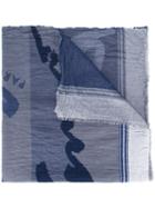 Kenzo Printed Scarf, Men's, Blue, Cotton