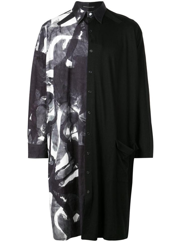 Yohji Yamamoto Semi-print Oversized Shirt - Black