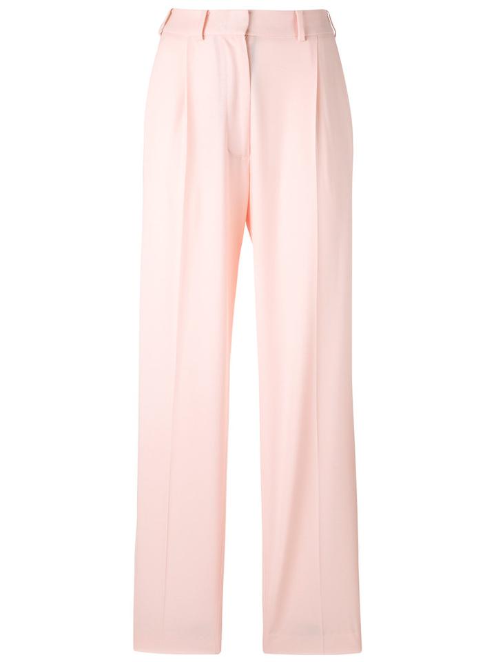 Wide Leg Trousers - Women - Viscose/wool - 44, Pink/purple, Viscose/wool, Ps By Paul Smith
