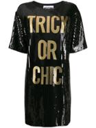 Moschino Sequined T-shirt Dress - Black
