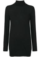 Le Tricot Perugia Long-line Roll Neck Sweater - Black