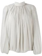 Indress High-neck Pleated Blouse - Neutrals