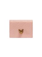Gucci Gucci Signature Card Case With Cat - Pink