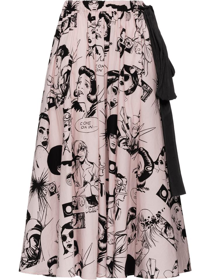 Prada Stencil Collage Print Skirt - Pink & Purple