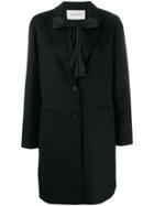 Valentino Bow Tie Embellished Coat - Black