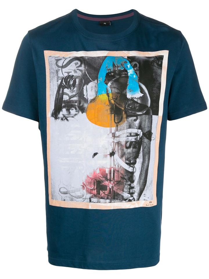 Ps Paul Smith Contrast Print T-shirt - Blue
