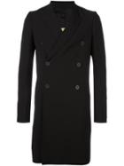 Rick Owens Double Breasted Coat, Men's, Size: 46, Black, Cotton/cupro/virgin Wool