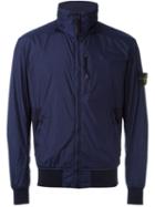 Stone Island Windbreaker Jacket, Men's, Size: L, Blue, Polyamide/cotton/polyurethane Resin