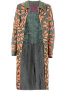 Projet Alabama Leaf Patterned Coat, Women's, Size: Medium, Green, Cotton